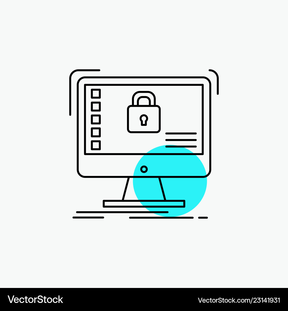 Secure protection safe system data line icon Secure protection safe system data line icon Vector Image