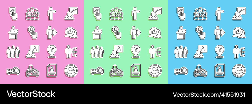 Set line project team base user of man Set line project team base user of man vector image