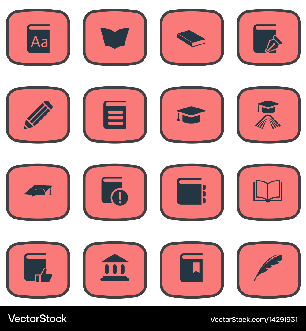 Set of simple reading icons vector image