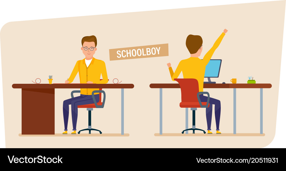 Student in university at lecture classroom Vector Image