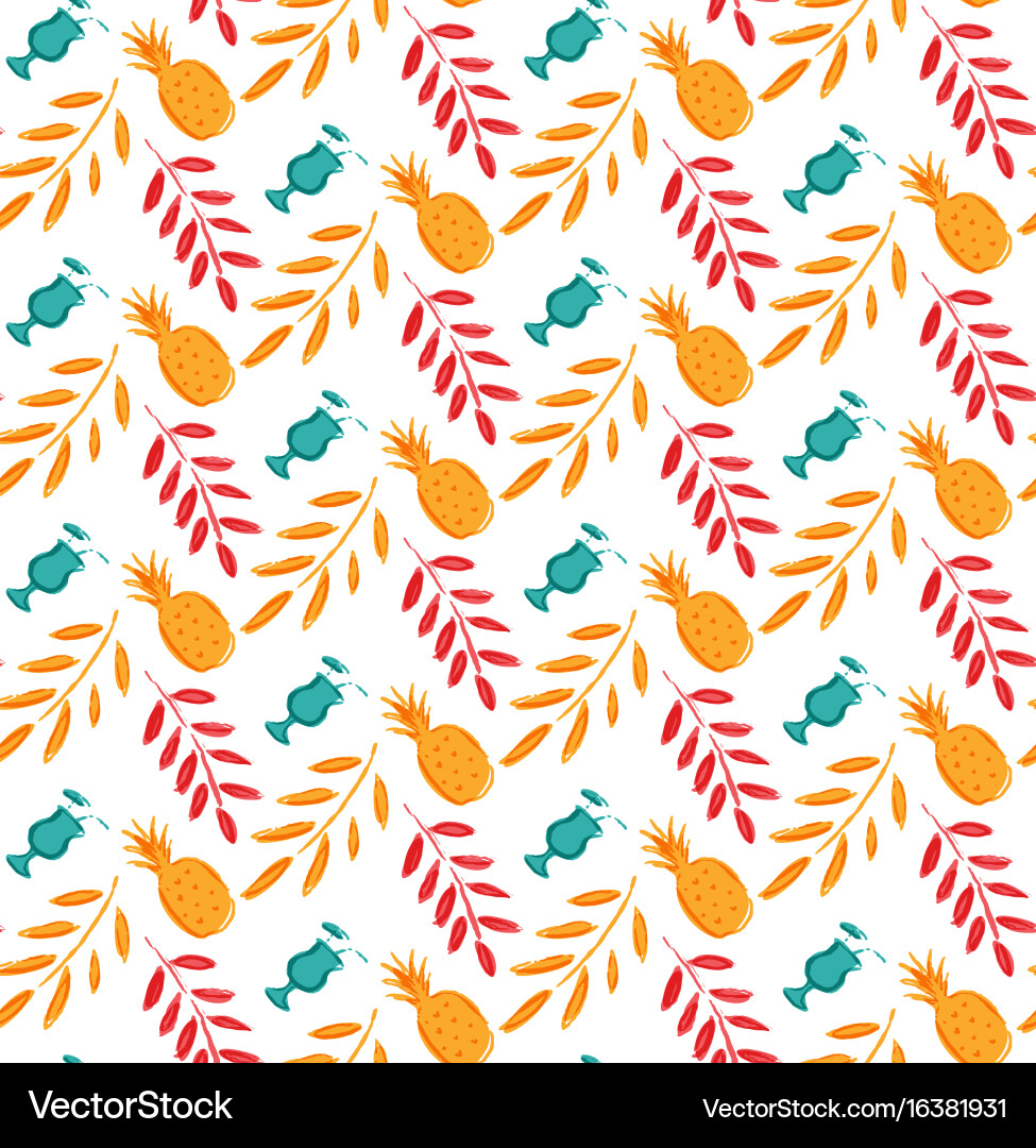 Summer seamless pattern template brush Vector Image