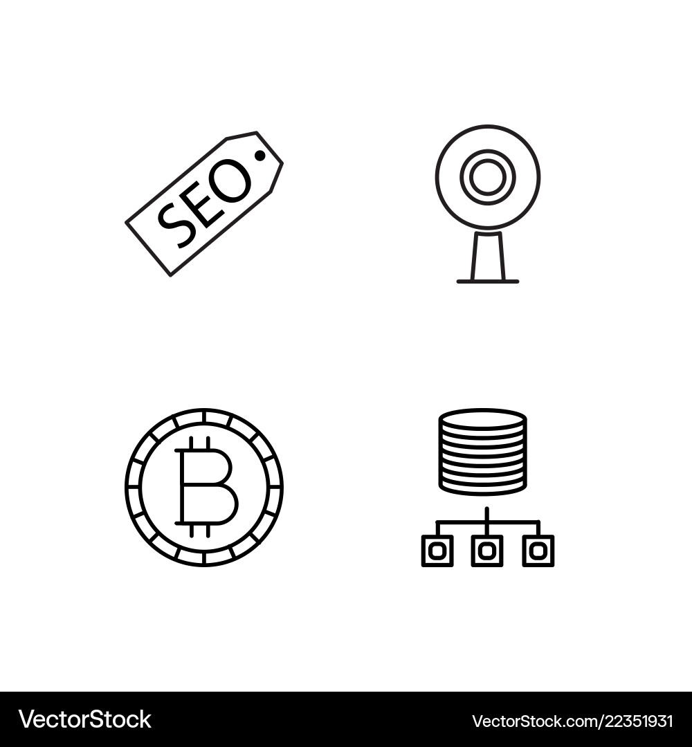 Web simple outlined icons set vector image