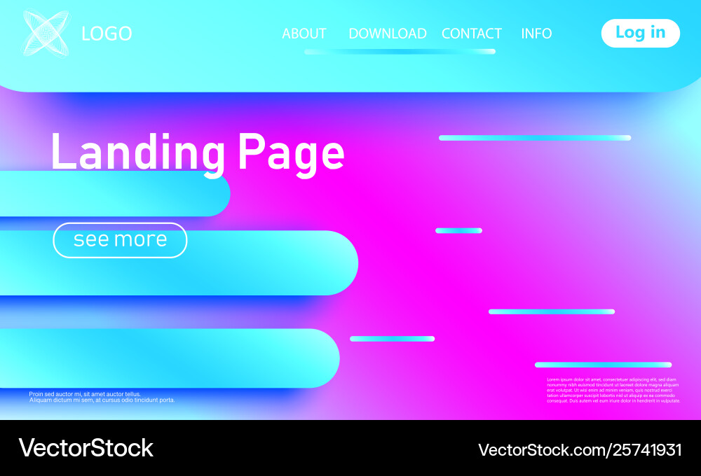 Website landing page material design vector image