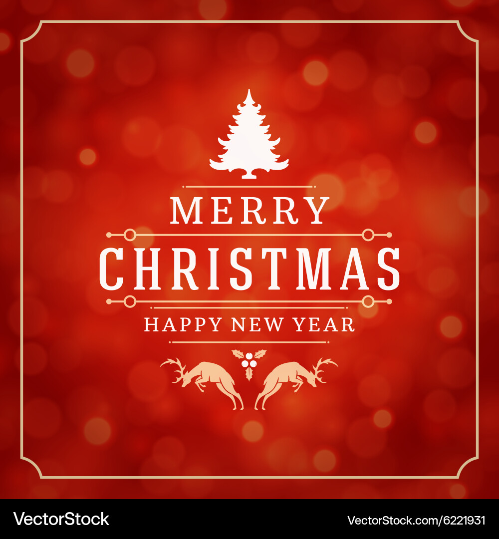 Weihnachtsbeleuchtung und Typografie-Label-Design Vektorbild