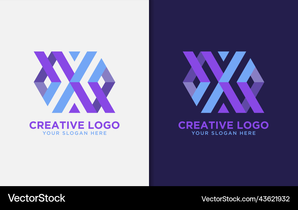 Abstract initial letter x with colorful hexagon Abstract initial letter x with colorful hexagon Vector Image