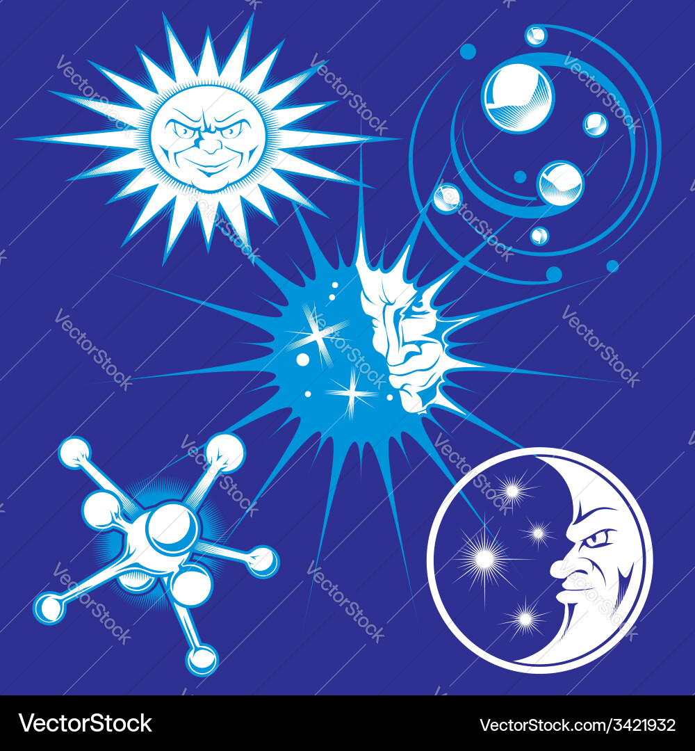 Astrological design set Vector Image