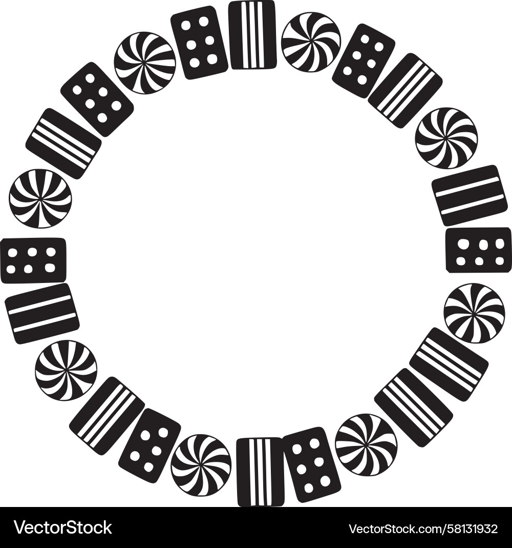 Circular Dice Border Pattern Vector Image