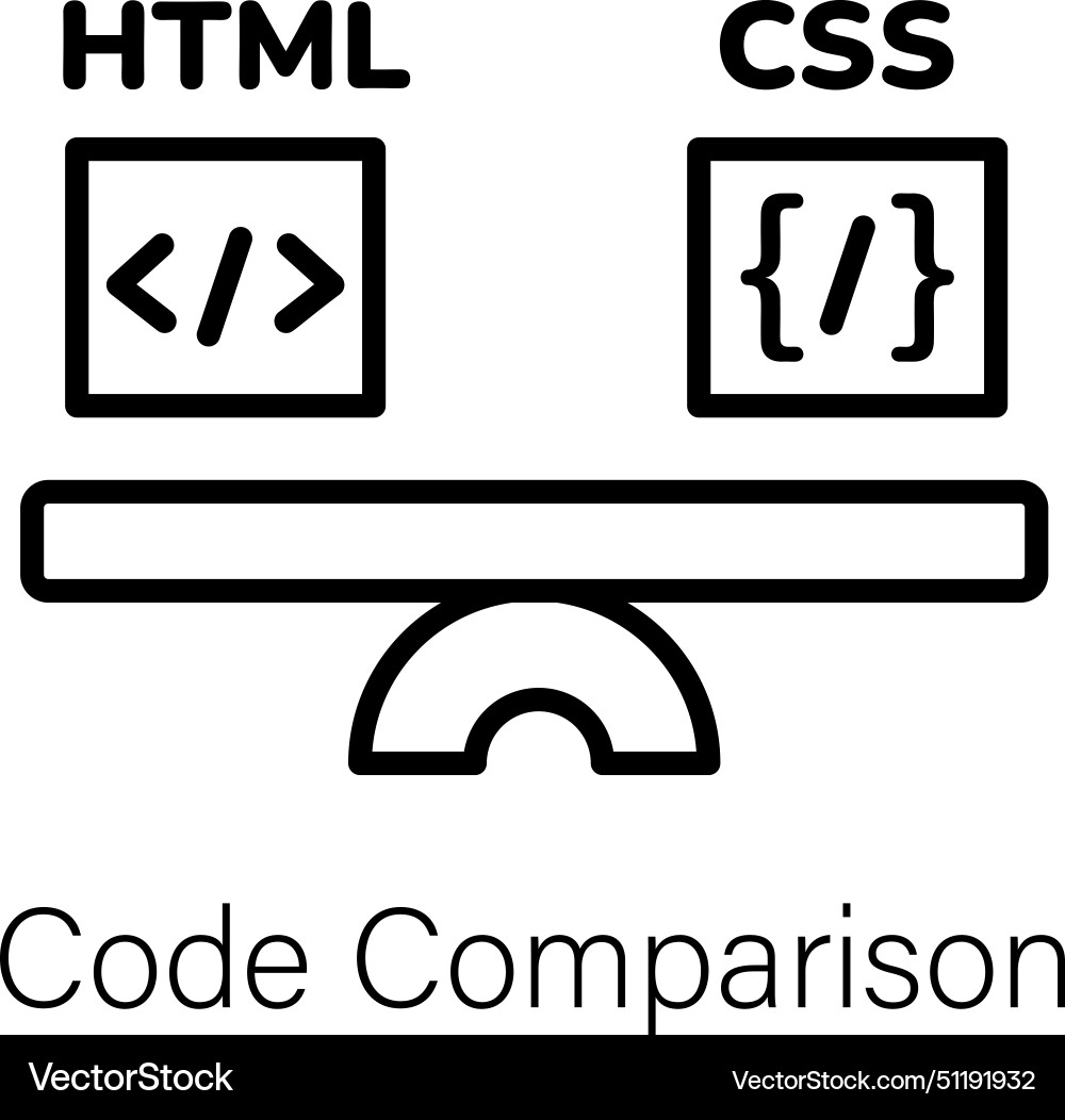 Code comparison Vector Image