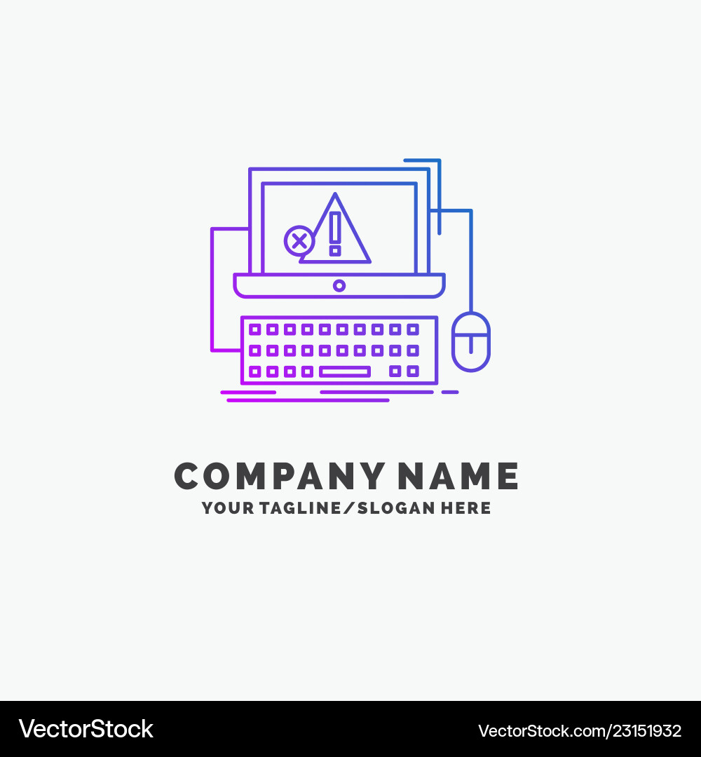 Computer crash error failure system purple Computer crash error failure system purple Vector Image