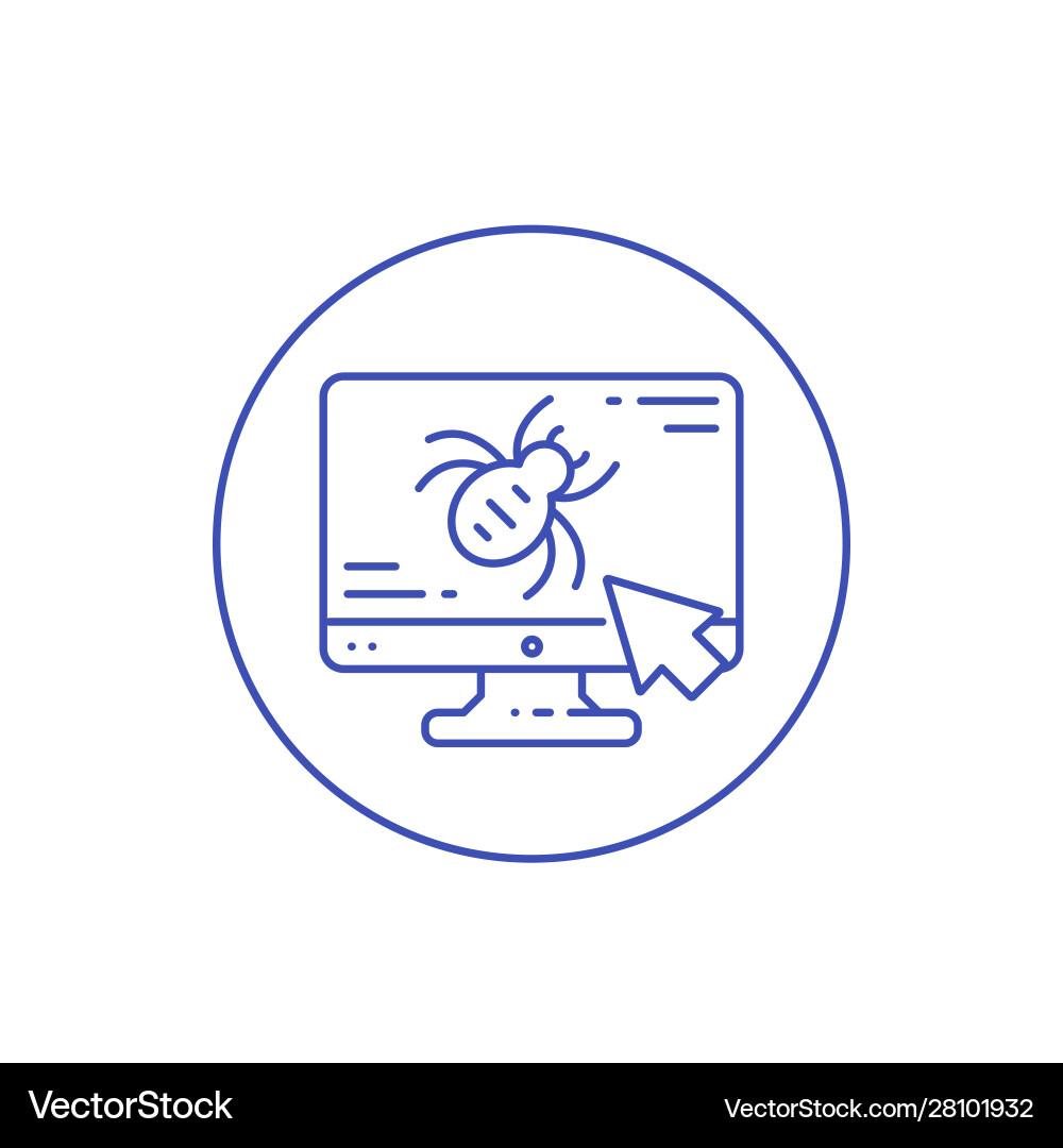 Computer Virus Line Icon vector image