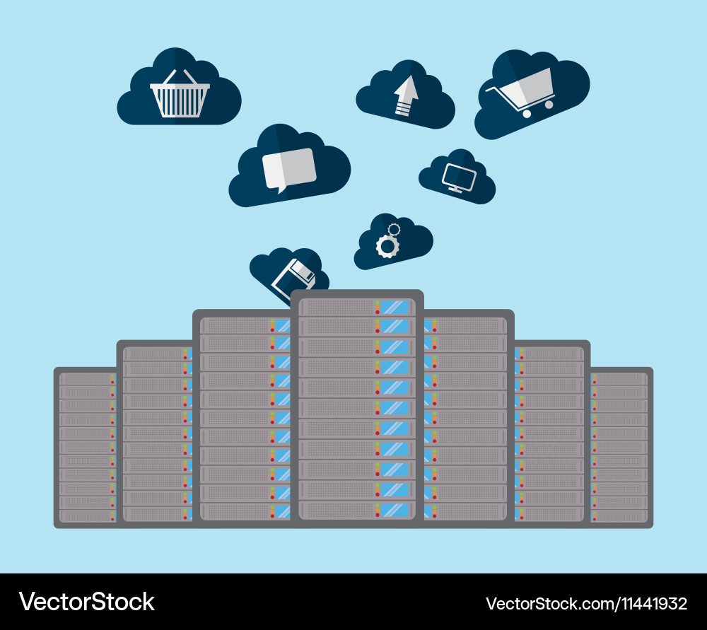 Database storage computer vector image