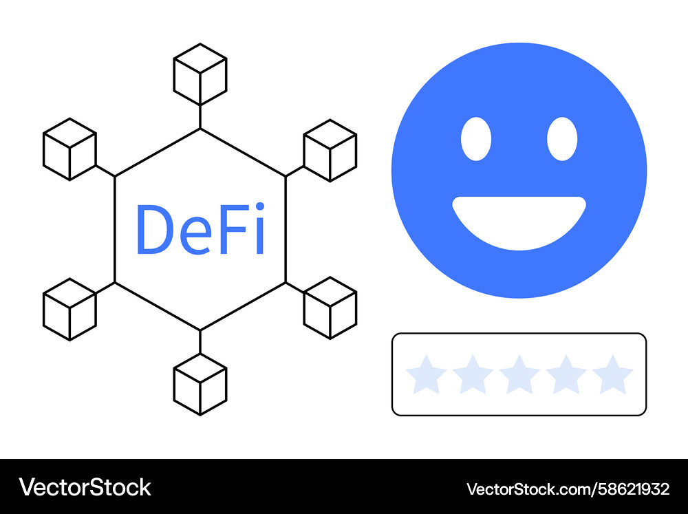 DeFi Blockchain Network Vector Image