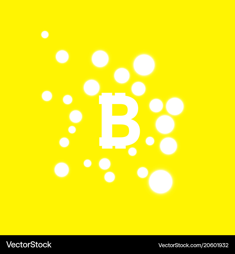 Digital bitcoins symbol with light effect vector image