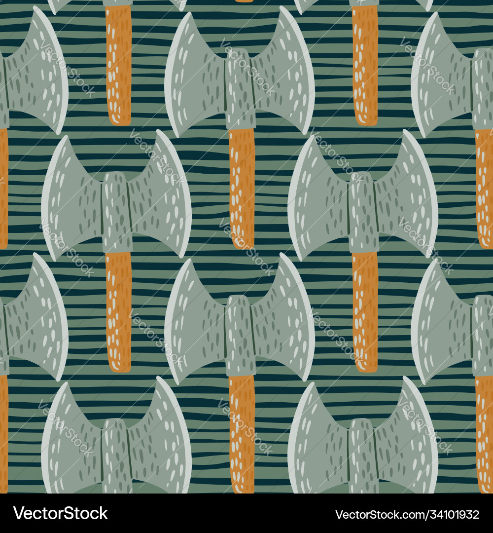 Doodle norway seamless viking ax pattern cartoon Doodle norway seamless viking ax pattern cartoon vector image
