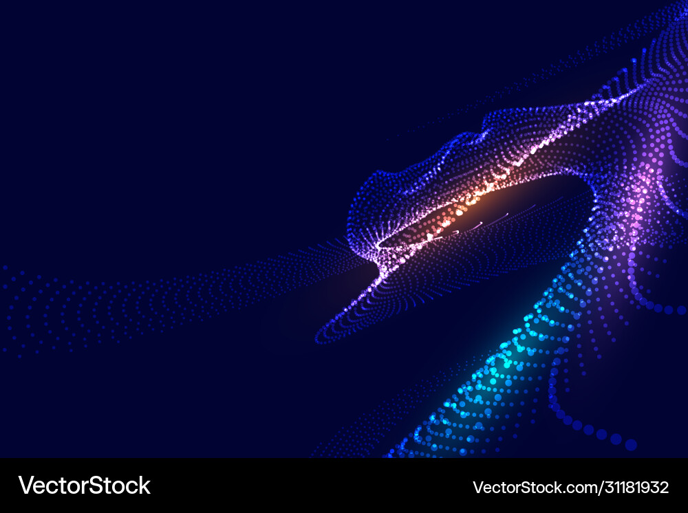 Glowing Particle Mesh Digital Abstract vector image