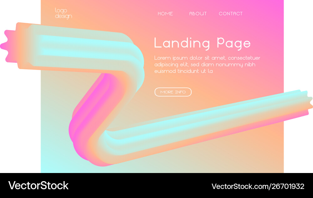 Gradient web landing page design Gradient web landing page design vector image
