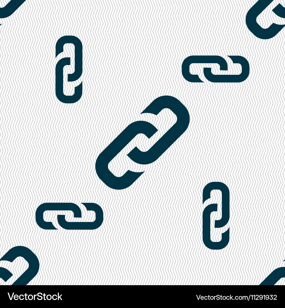 Link icon sign seamless pattern with geometric Vector Image