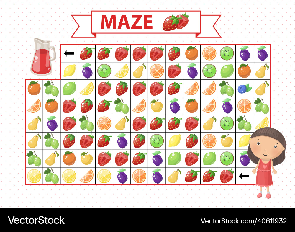 Maze game for children find the correct path Vector Image
