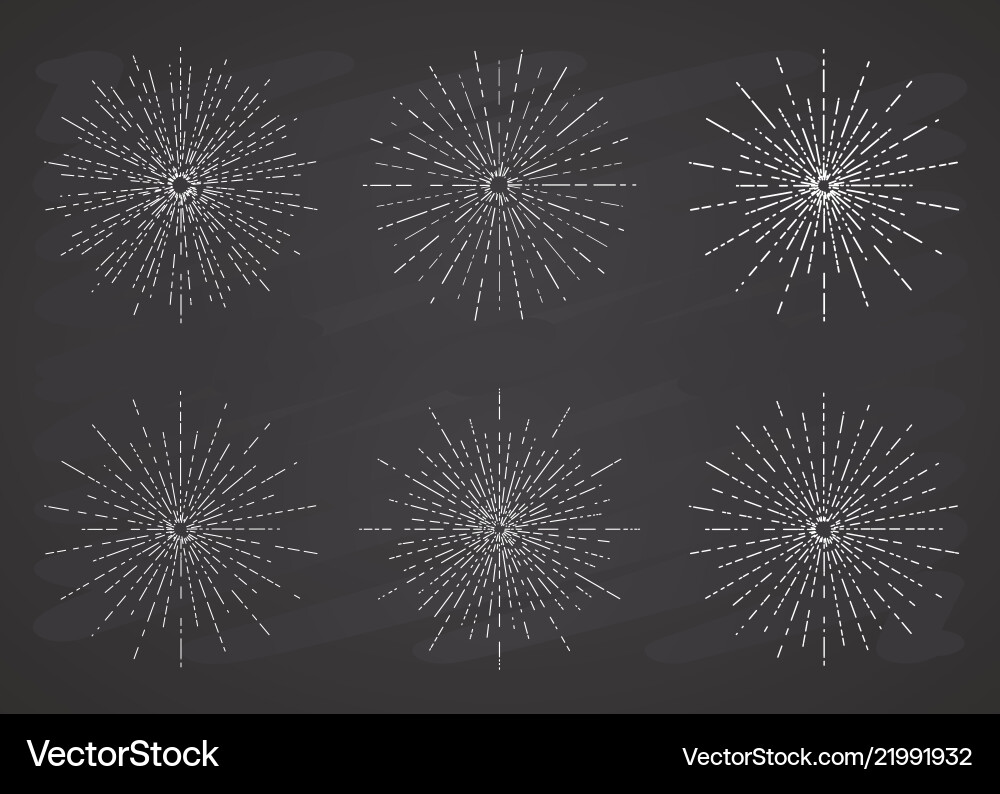 Retro sun bursts set vintage radiant rays Retro sun bursts set vintage radiant rays vector image