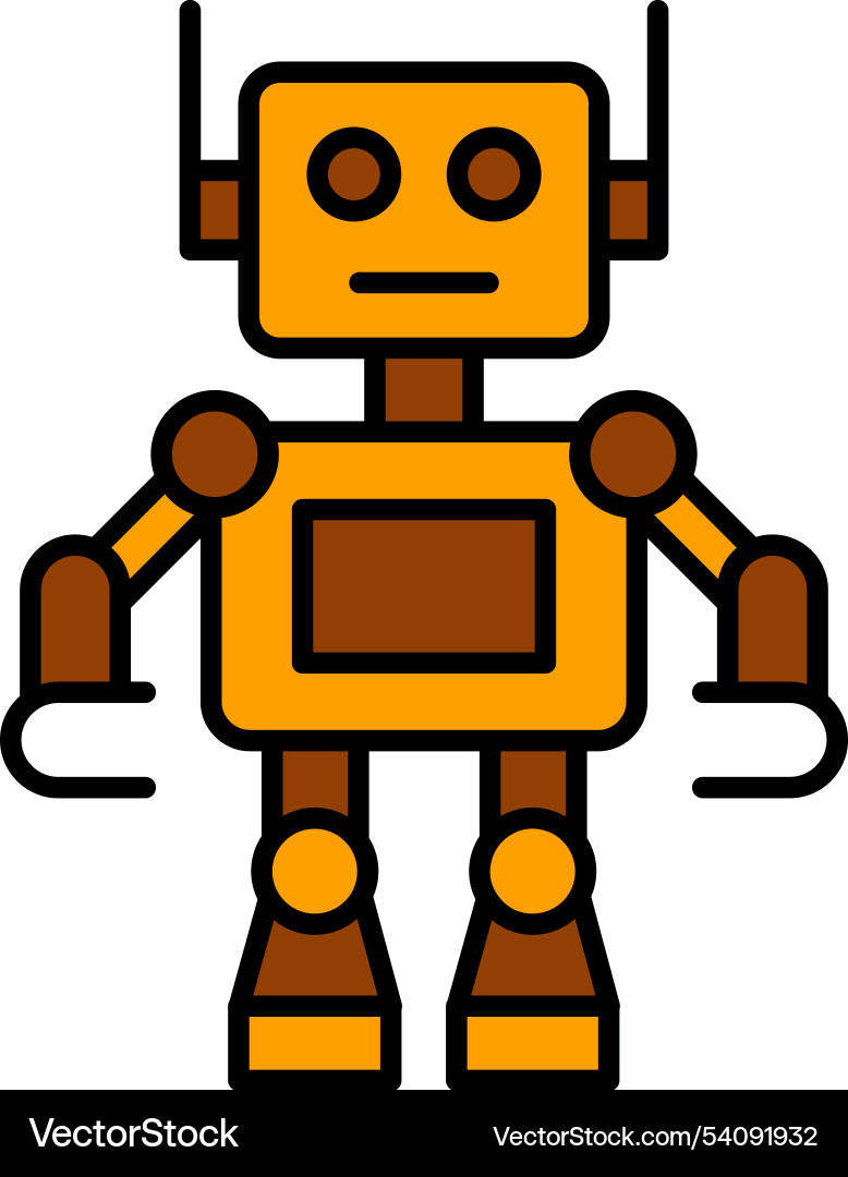 Robot line filled icon design Vector Image