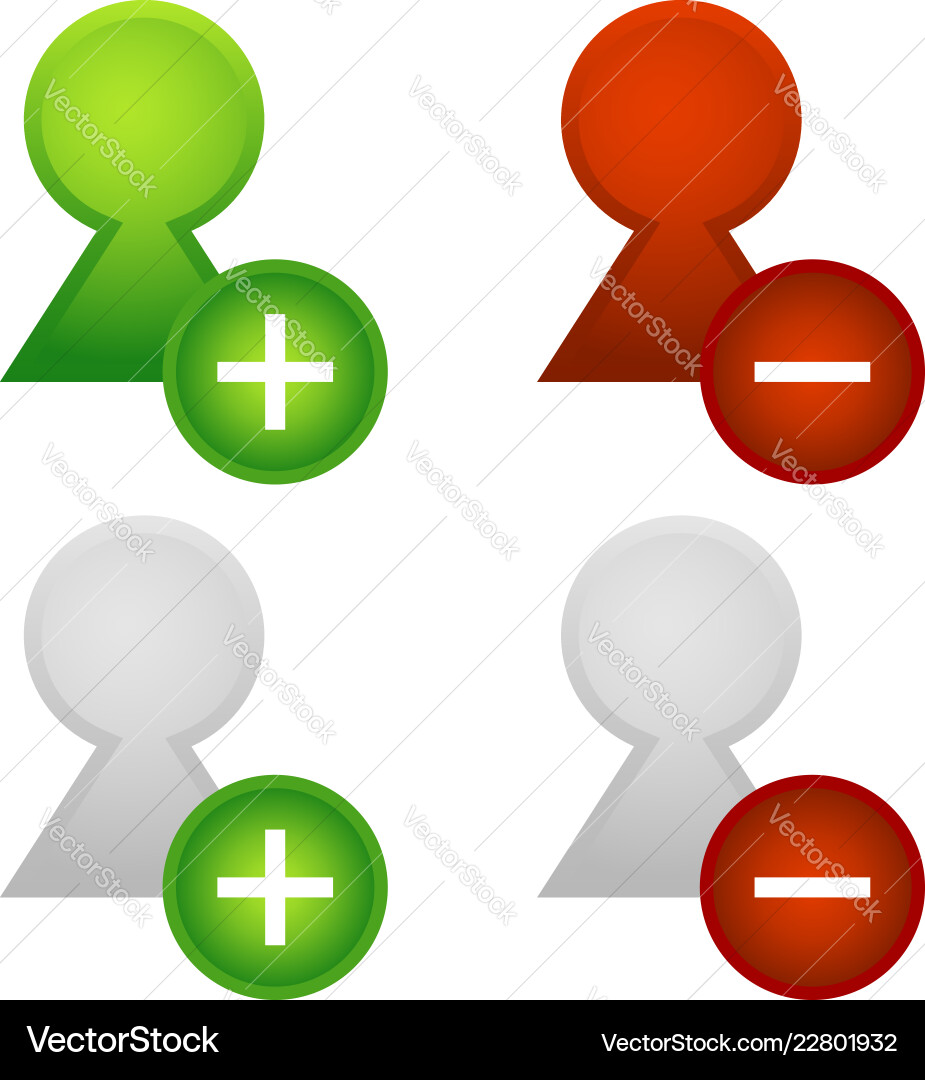 User icons add remove User icons add remove vector image