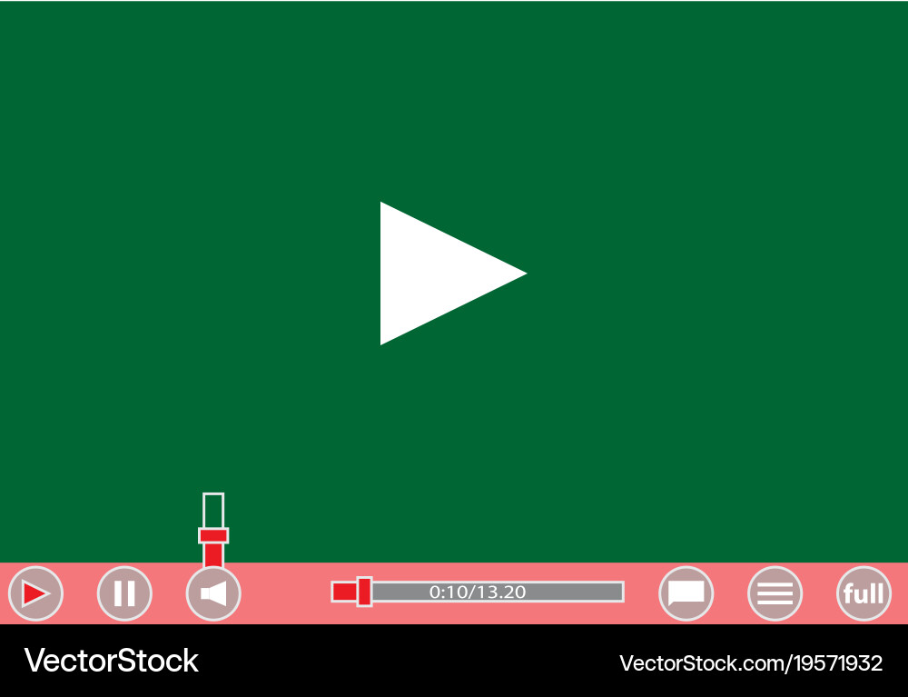 Video player template for web and mobile apps vector image