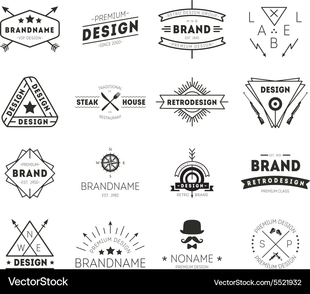 Vintage Insignia Set Vector Image