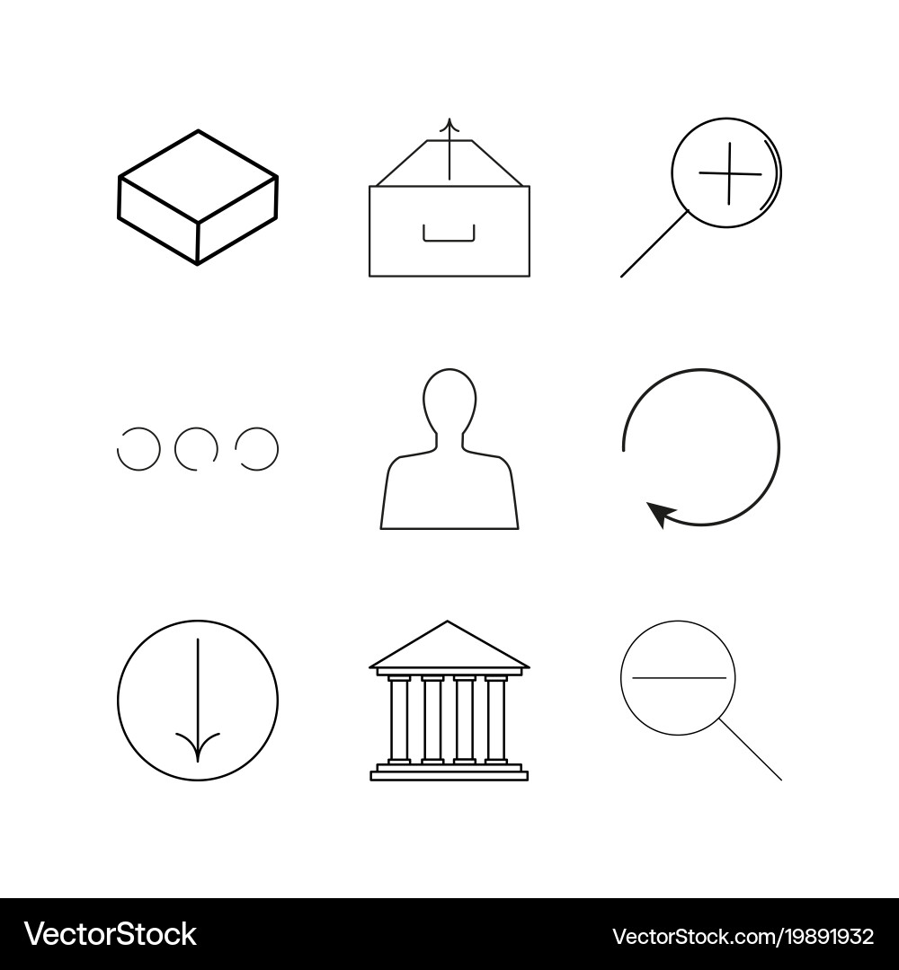 Web linear icon set simple outline icons vector image