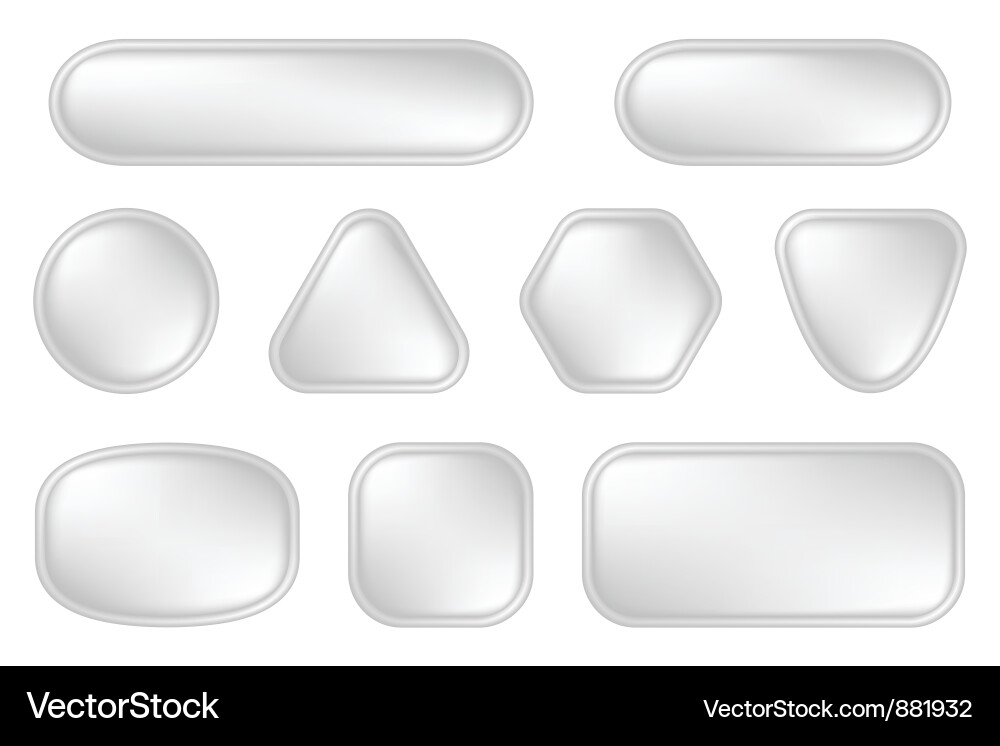White buttons for web Vector Image
