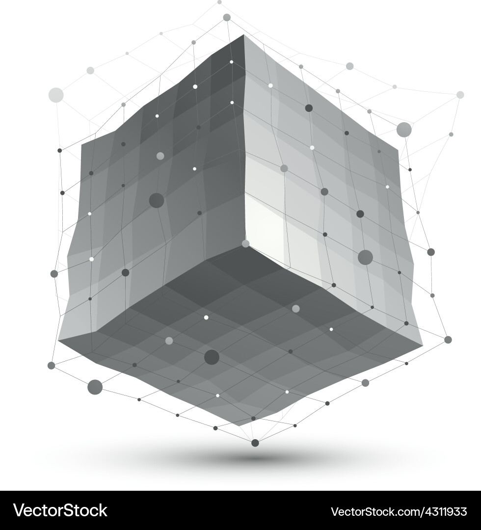 Abstract deformed monochrome object with lines Vector Image
