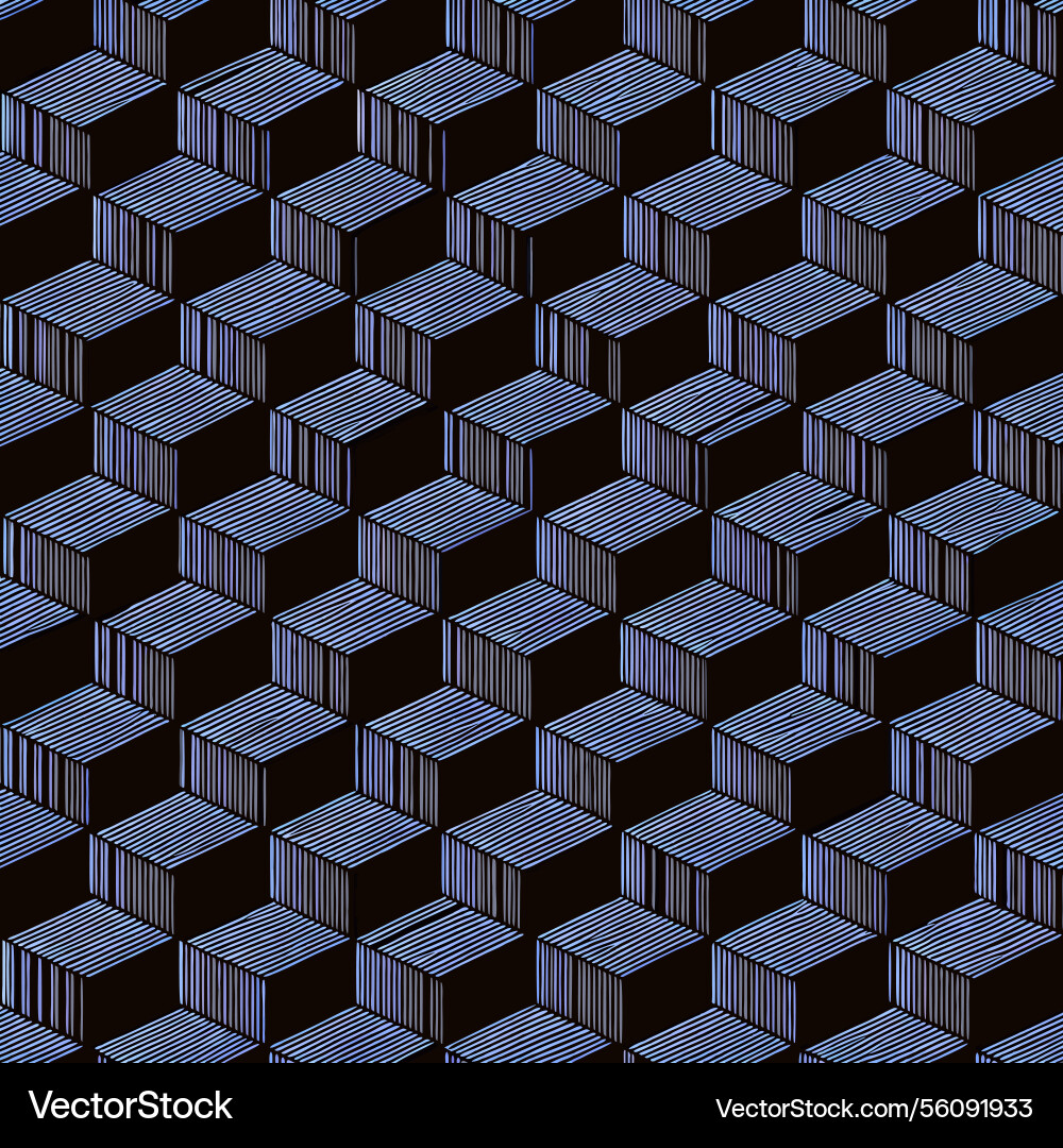 Abstract geometric pattern of interlocking cubes Vector Image