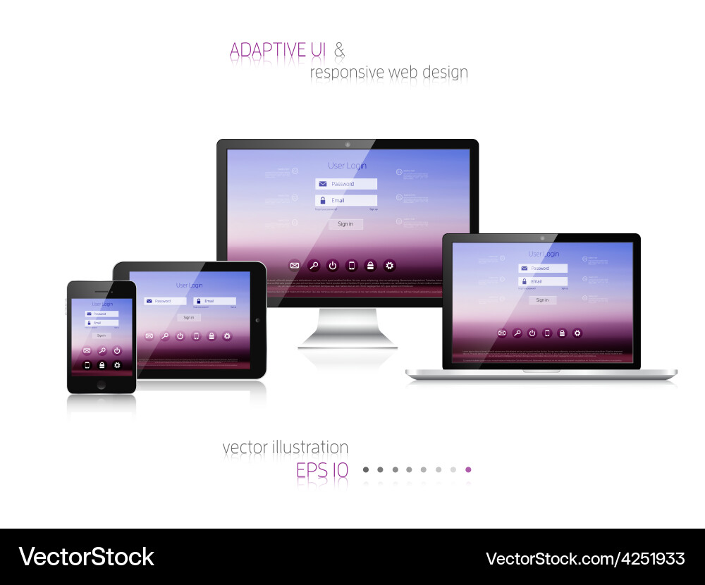 Adaptive Web UI on Devices vector image