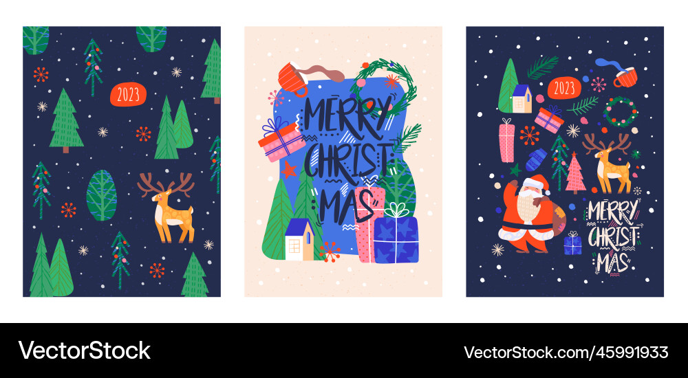 Christmas scandi banner set Christmas scandi banner set vector image
