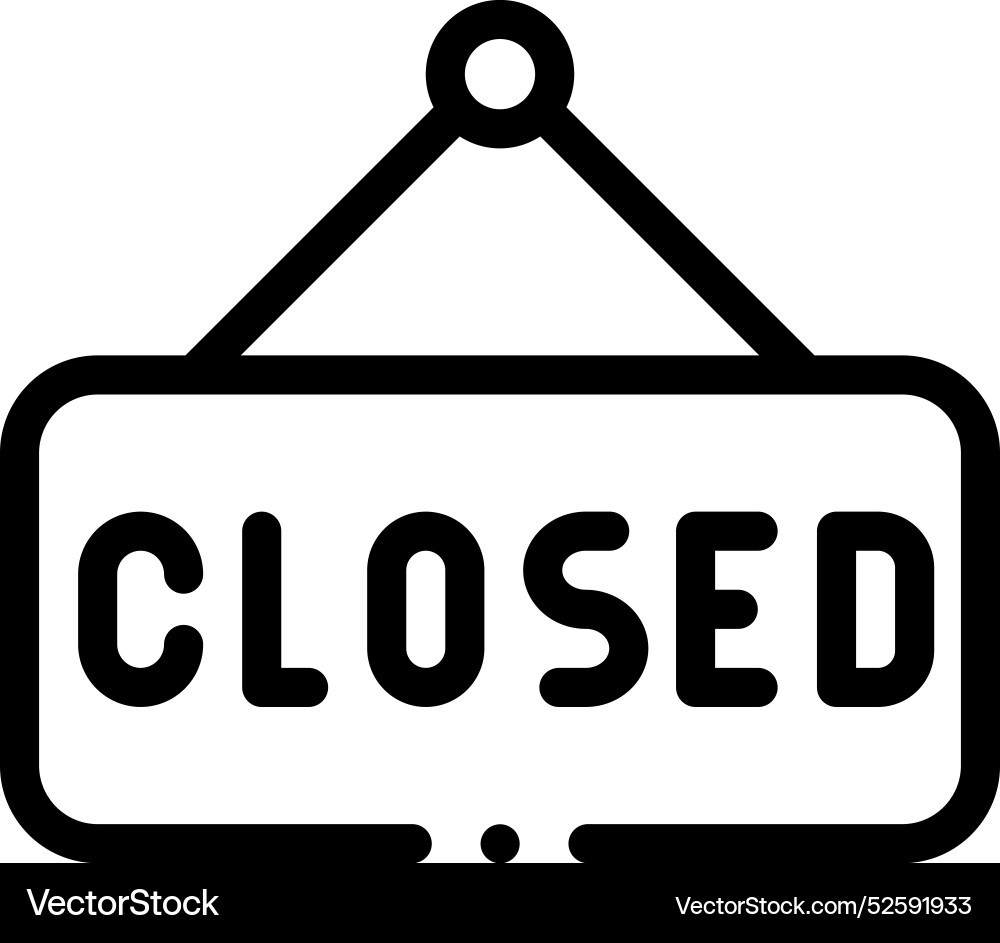 Closed icon thin linear style design isolated Closed icon thin linear style design isolated Vector Image