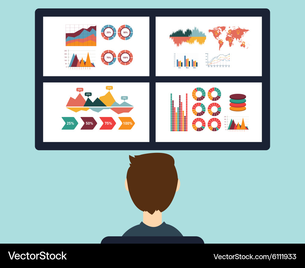 Dashboard Analytics & Monitoring vector image