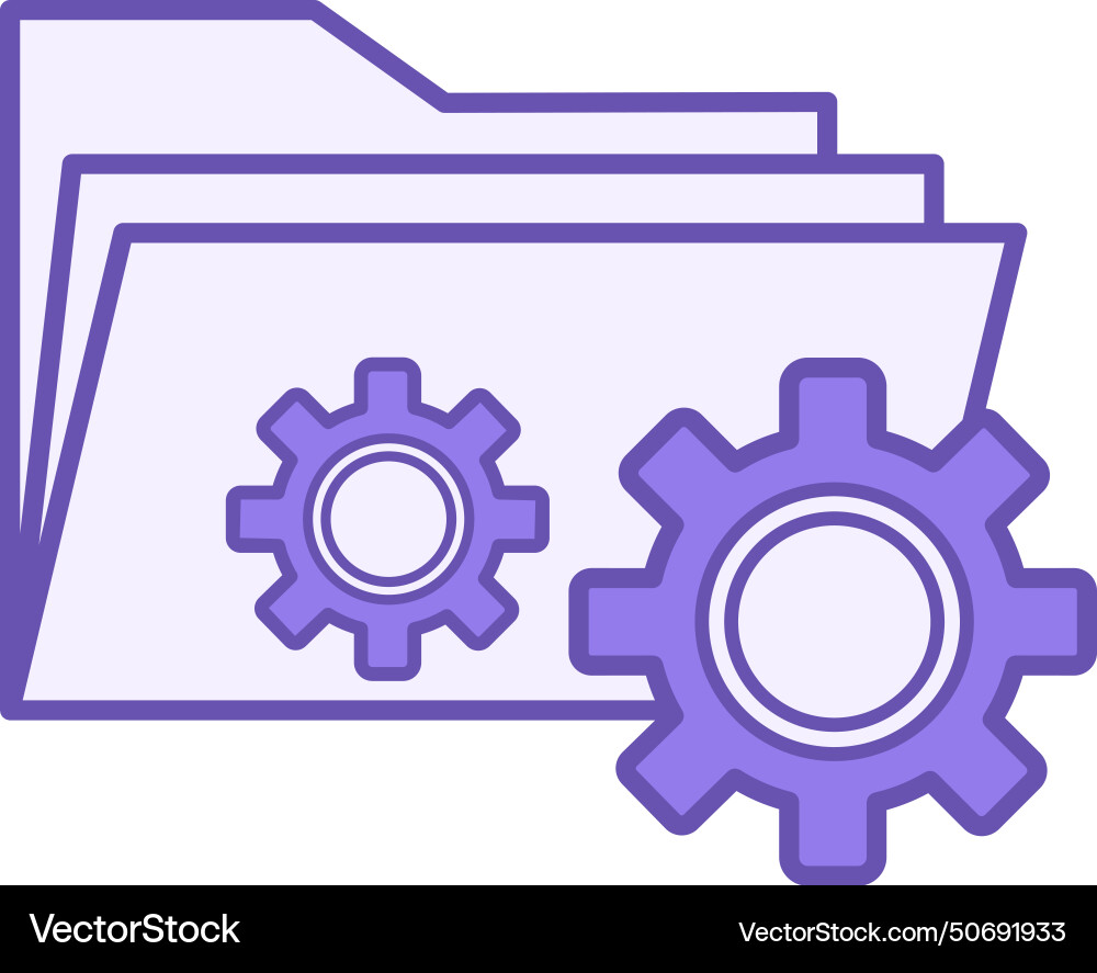 Data management color icon of folder Vector Image
