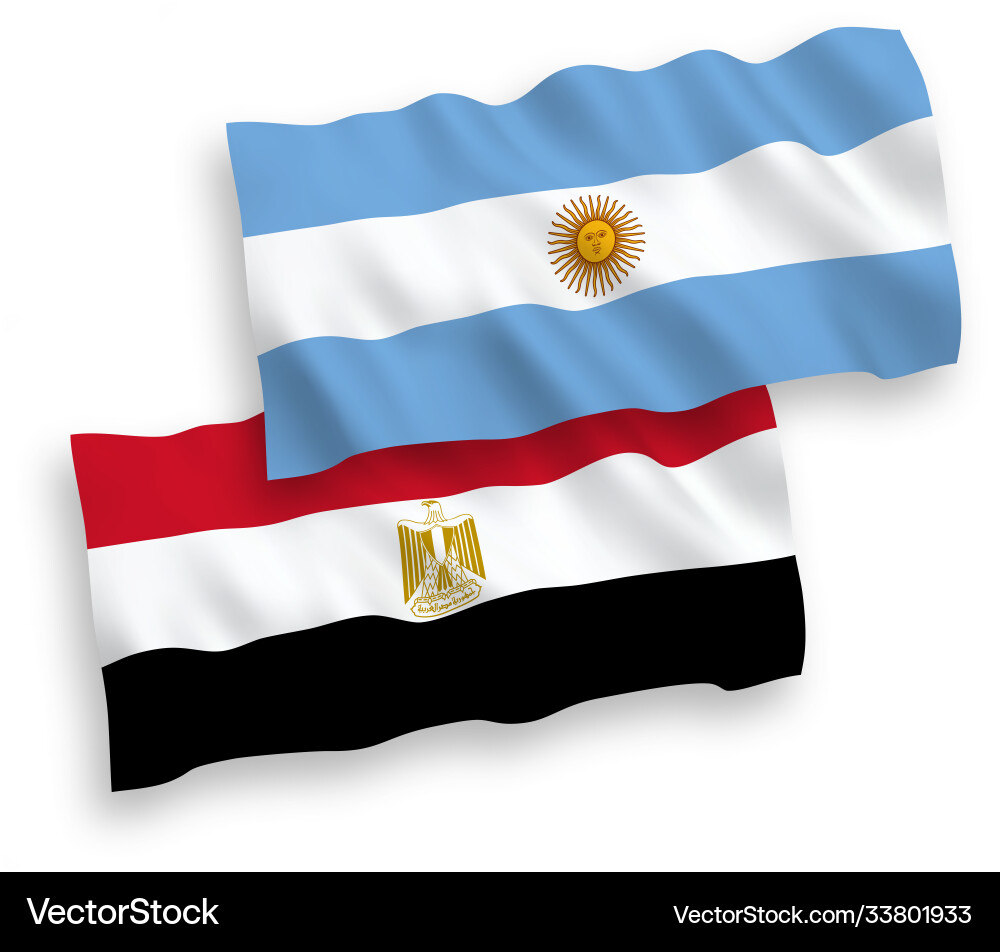 Flags egypt and argentina on a white background Flags egypt and argentina on a white background vector image