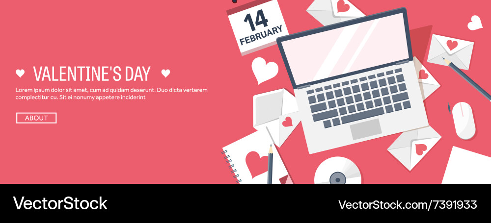 Flat background with computer Vector Image