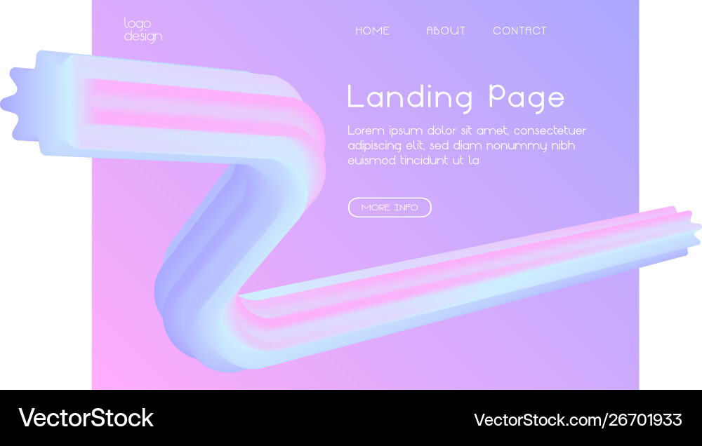 Gradient web landing page design Gradient web landing page design vector image