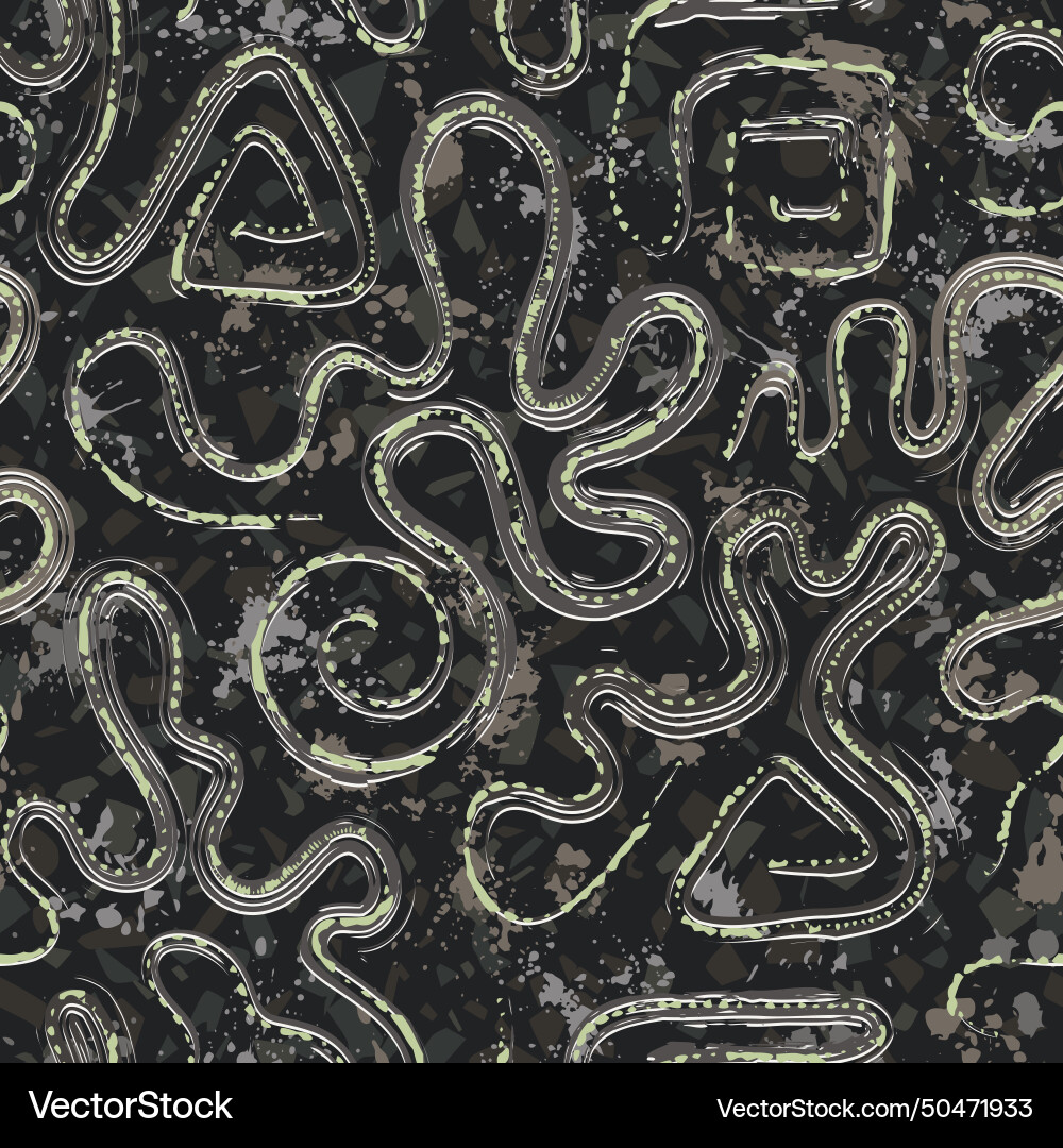 Gray camouflage pattern with abstract wavy lines Vector Image