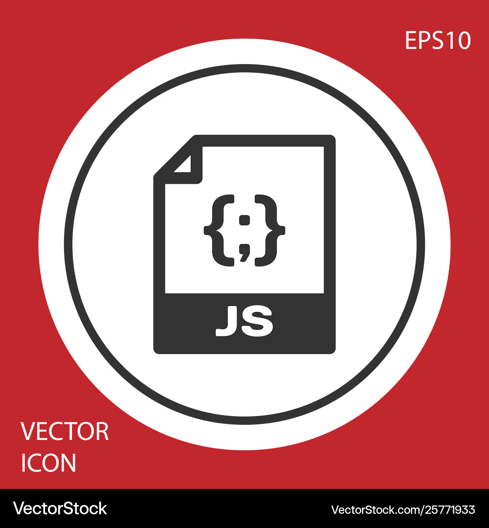 Grey js file document icon download button Grey js file document icon download button vector image