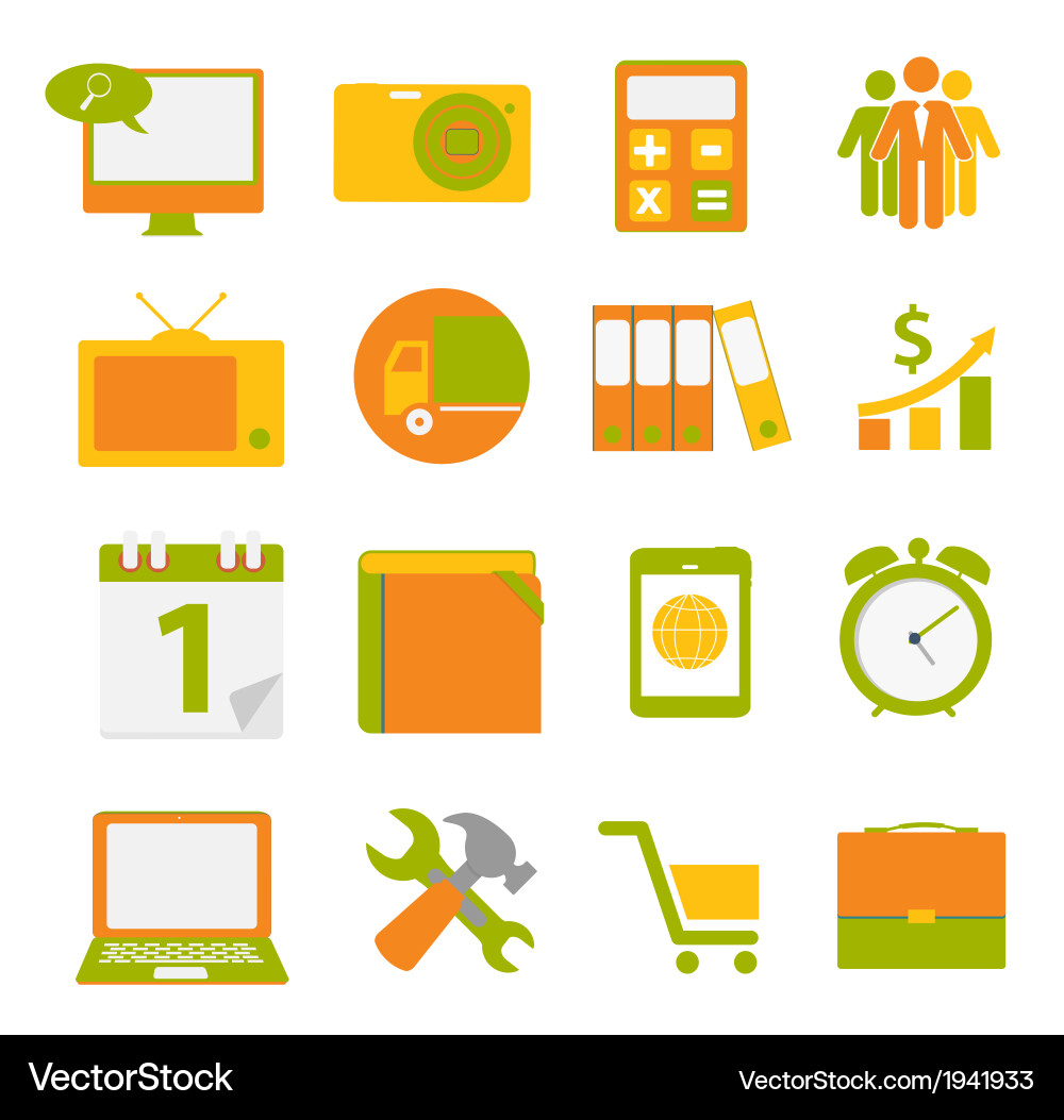 Modern flat icon set for web and mobile Vector Image