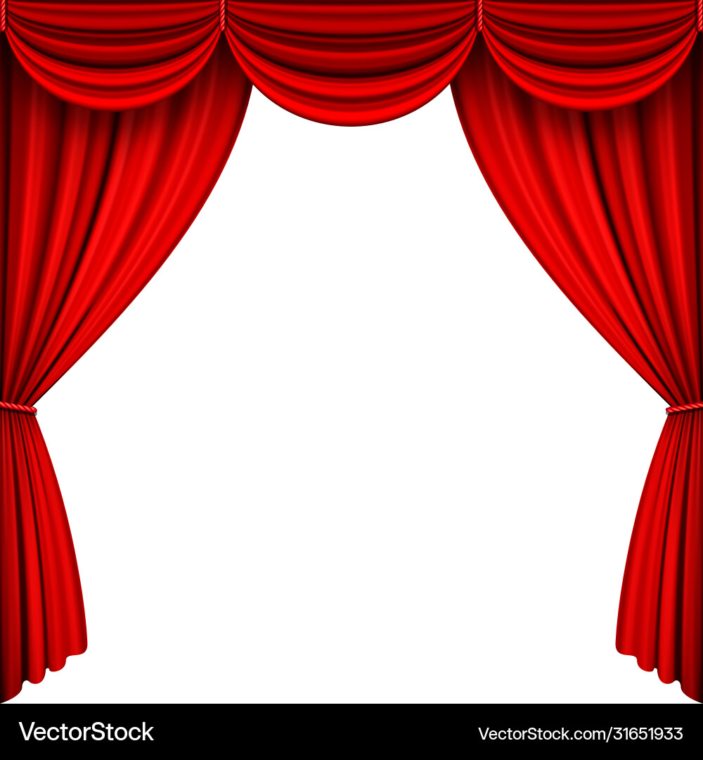 Red stage curtains Royalty Free Vector Image - VectorStock
