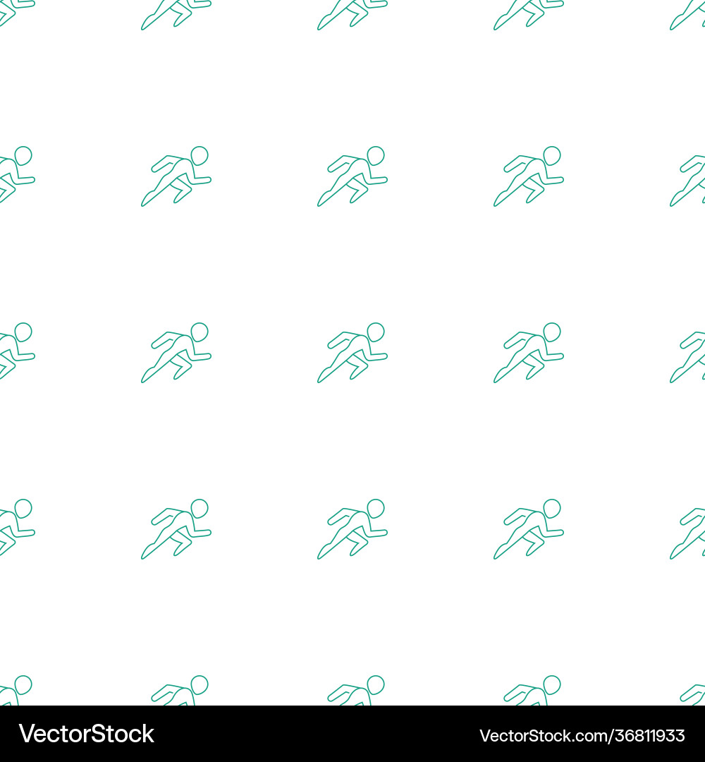 Running icon pattern seamless white background Vector Image