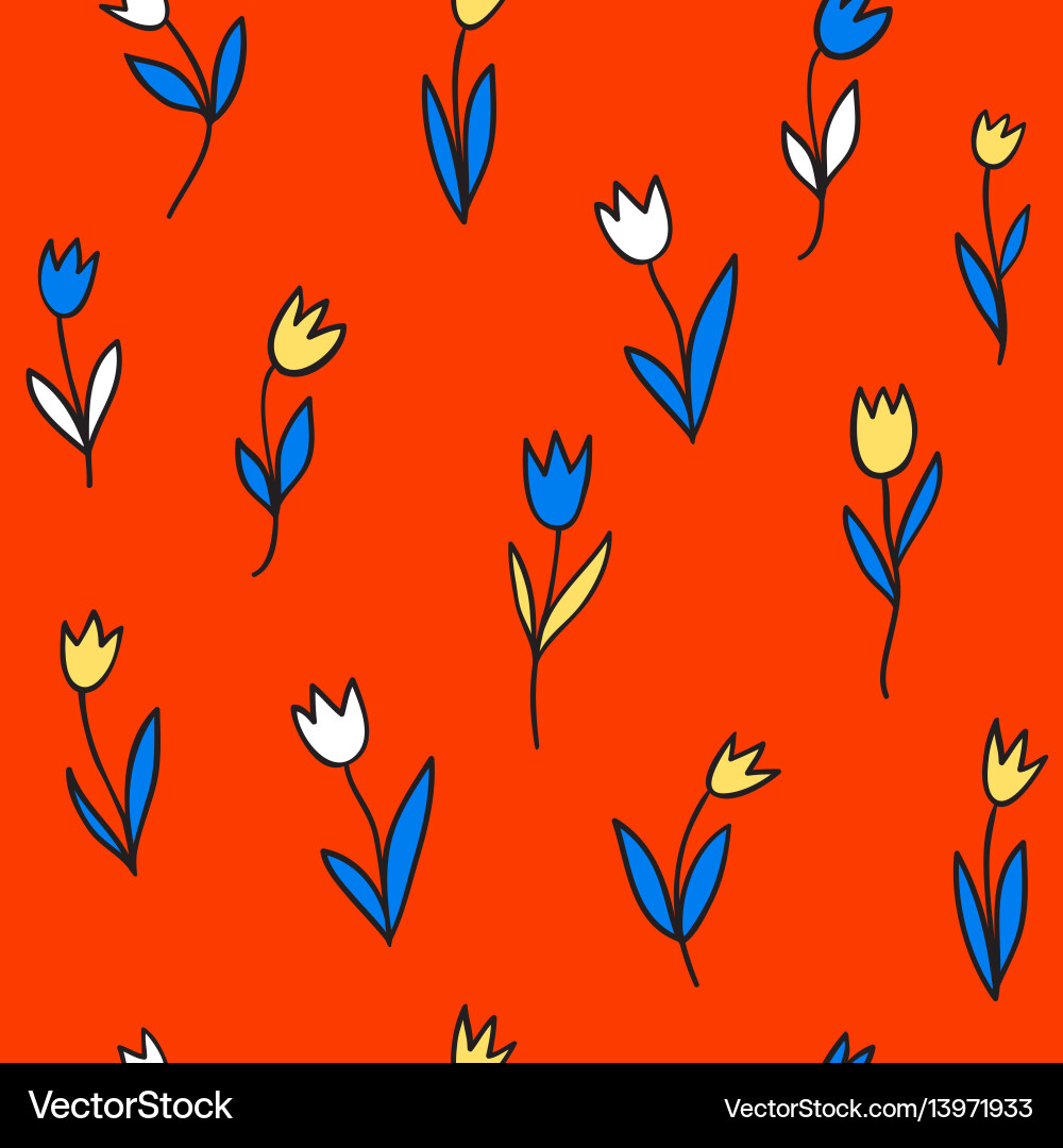 Seamless pattern with tulips Seamless pattern with tulips vector image