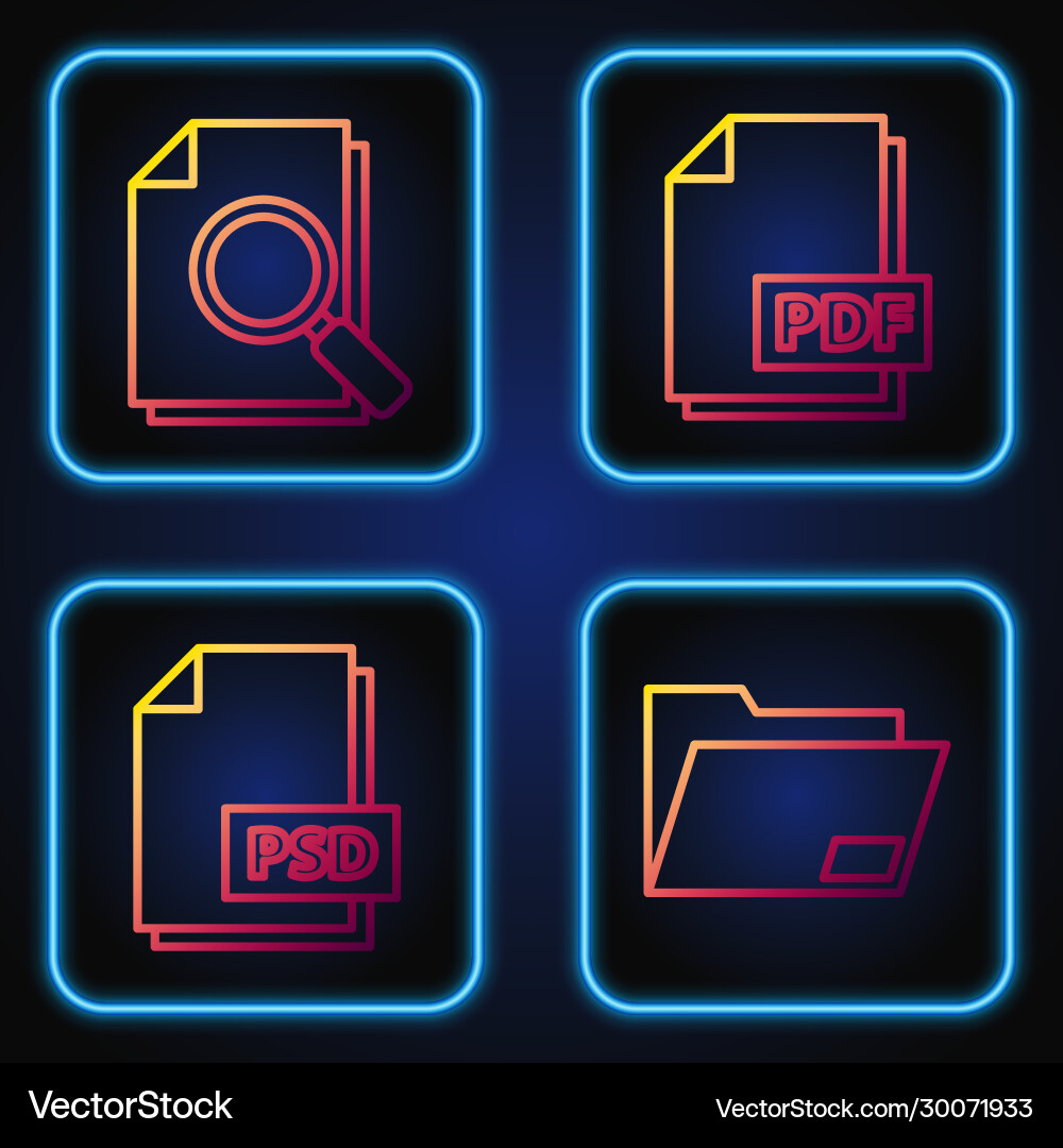 Set line document folder psd file Set line document folder psd file vector image