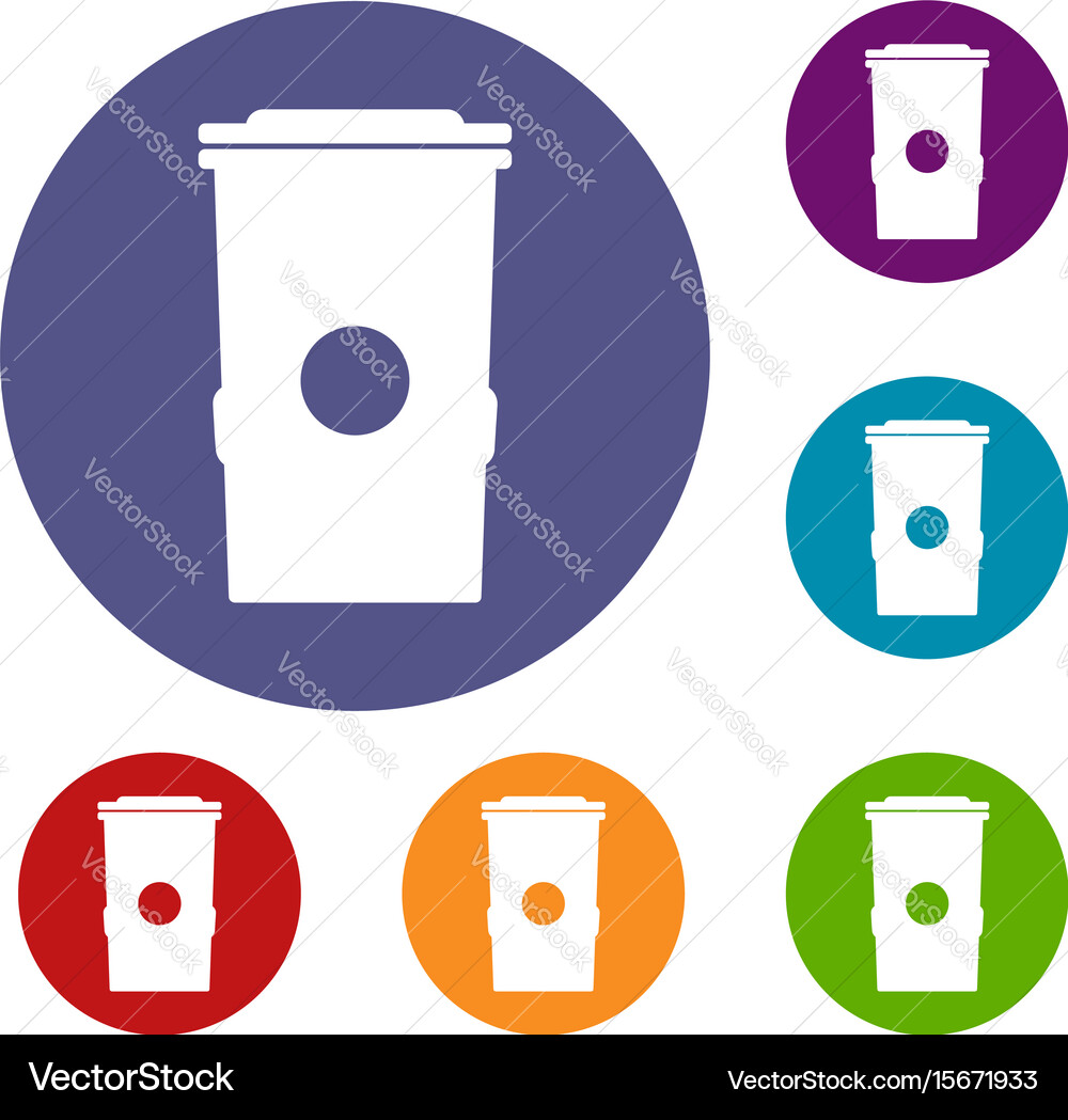 Trash can icons set vector image