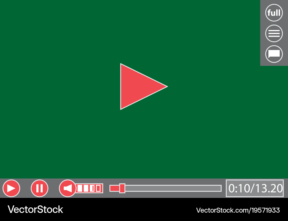 Video player template for web and mobile apps vector image
