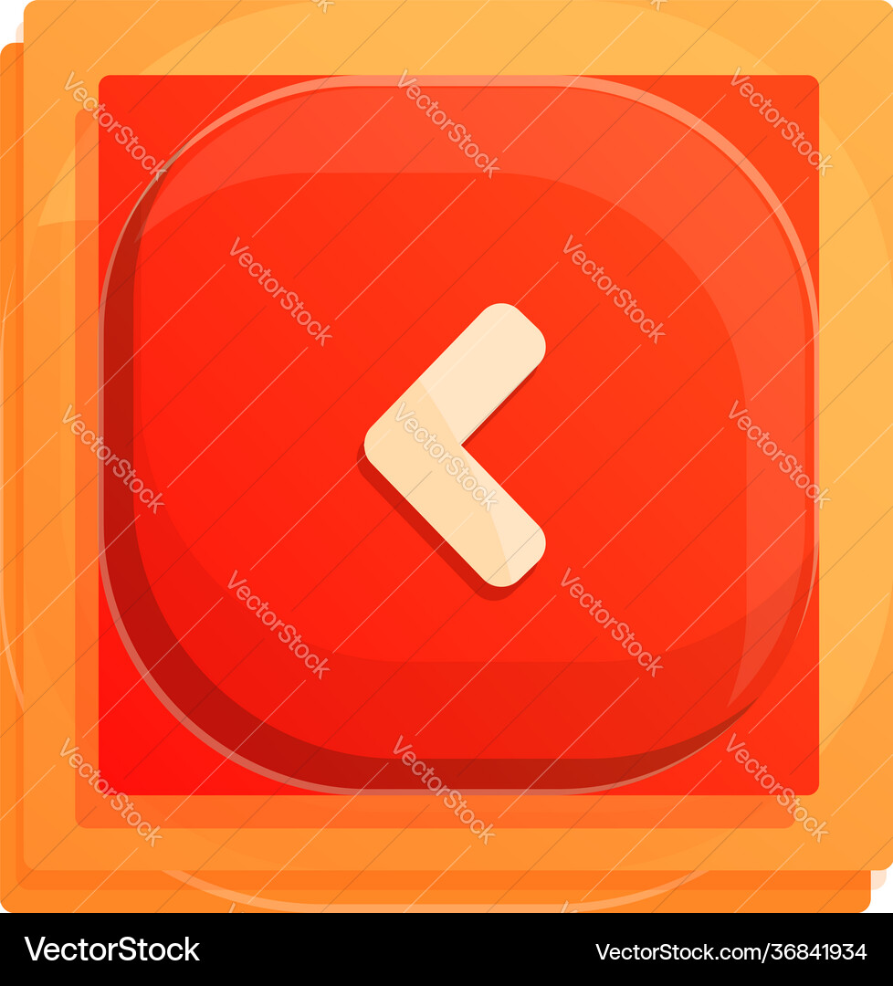 Back interface button icon cartoon style Back interface button icon cartoon style vector image