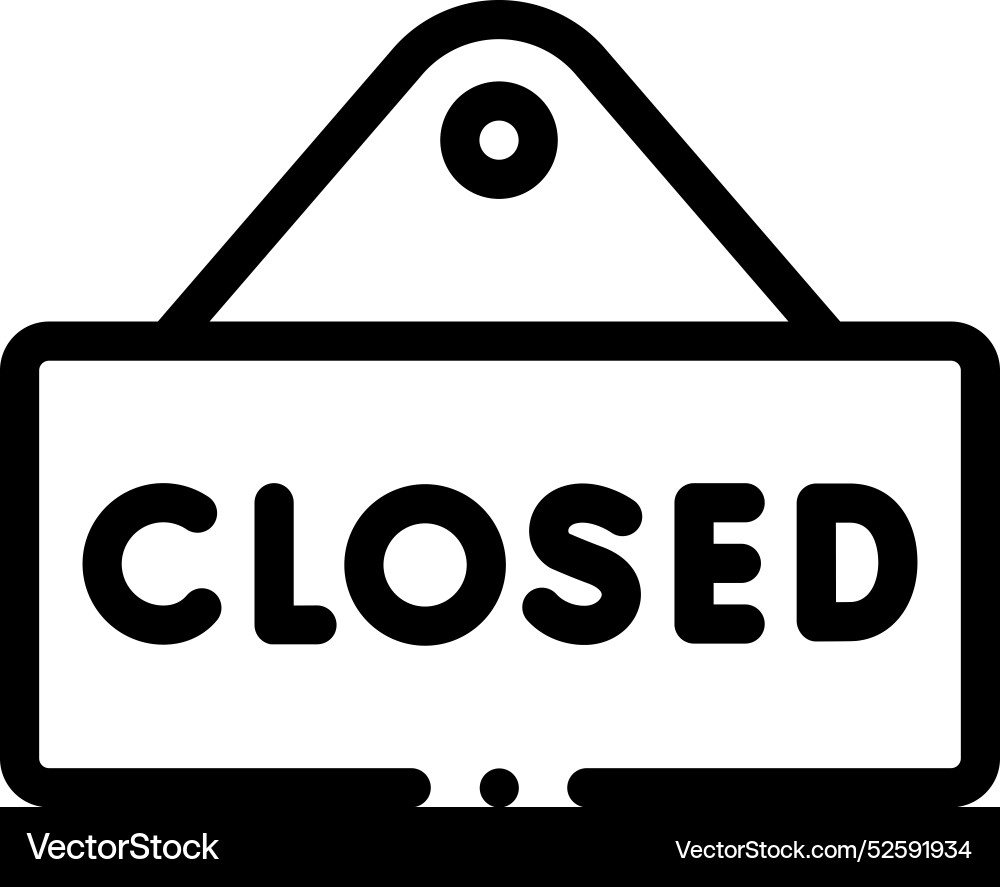 Closed icon thin linear style design isolated Closed icon thin linear style design isolated vector image